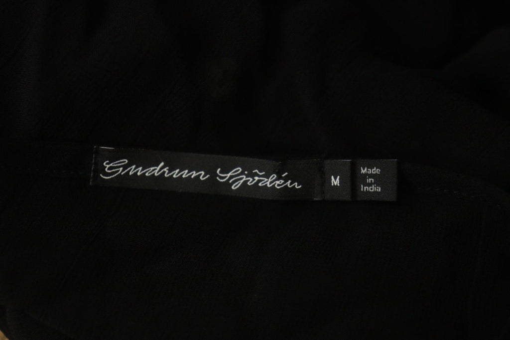 GUDRUN SJODEN Black Long Sleeve Casual Summer Button Front Blouse Top – Size M