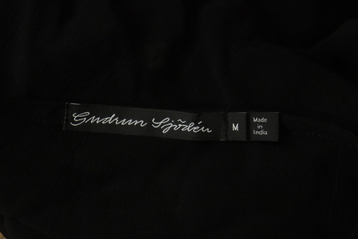 GUDRUN SJODEN Black Long Sleeve Casual Summer Button Front Blouse Top – Size M