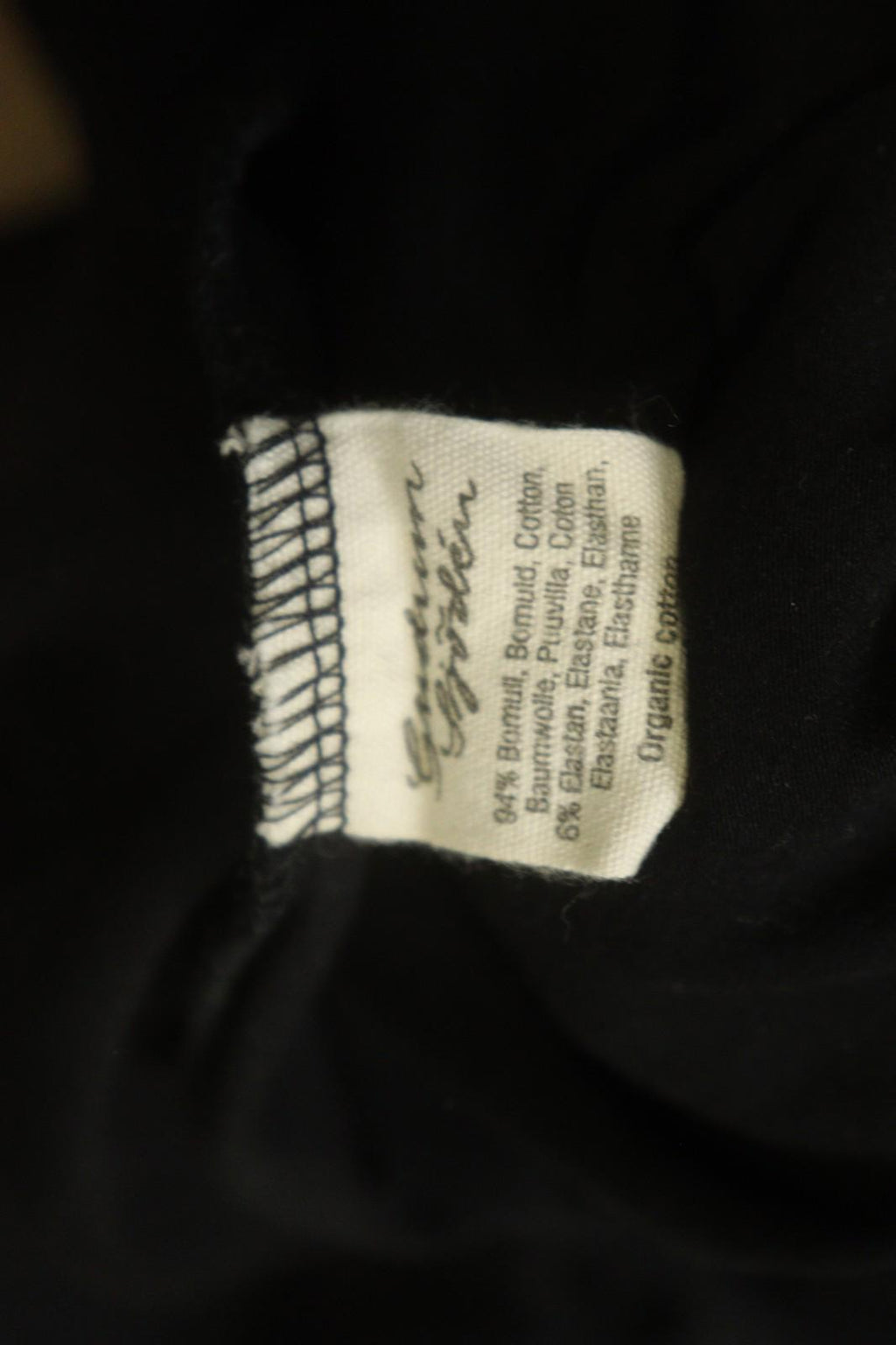 GUDRUN SJODEN Black Cotton Long Sleeve Round Neck Pullover Shift Dress – Size M