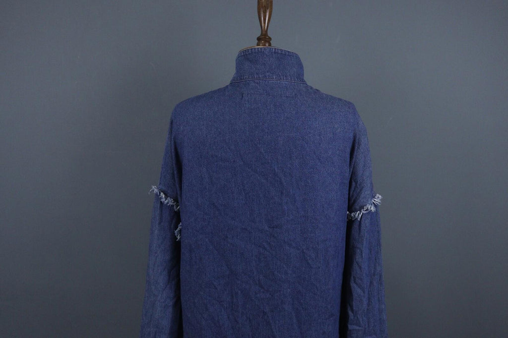 RAQUEL ALLEGRA Blue Lightweight Pockets Button Front Shirt Dress – Size 2