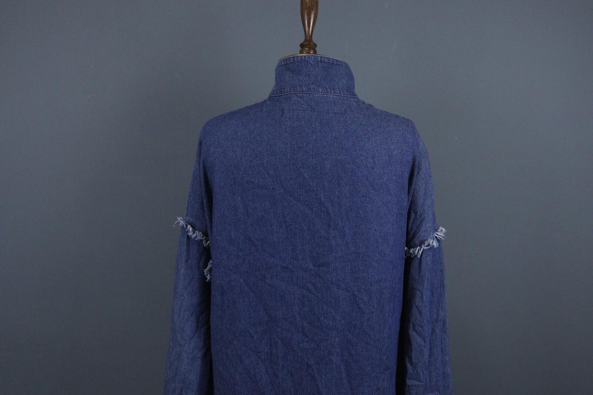RAQUEL ALLEGRA Blue Lightweight Pockets Button Front Shirt Dress – Size 2