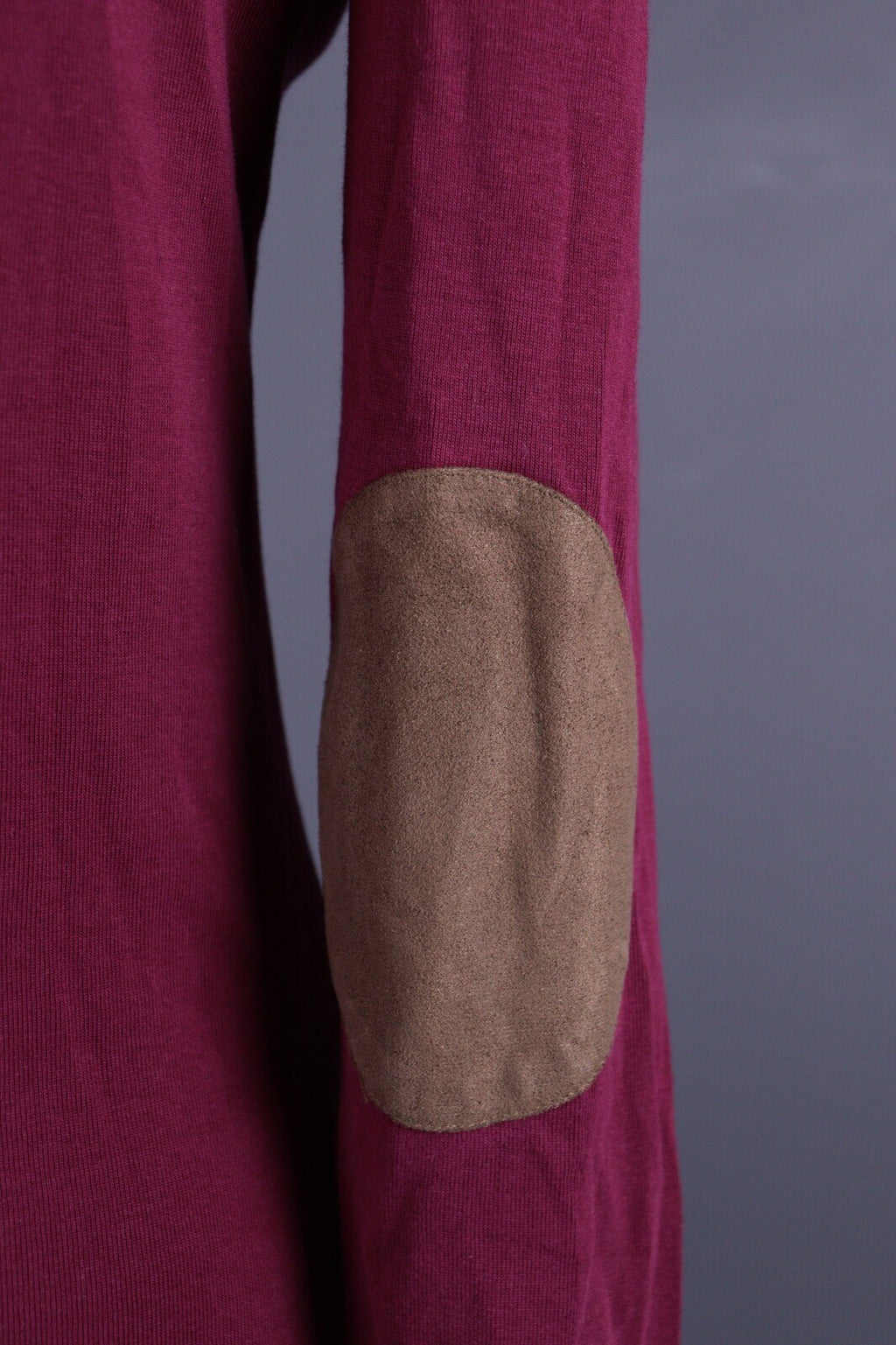Lauren Jeans Co. Ralph Lauren Burgundy Elbow Patches Long Sleeve Top Shirt Sz M