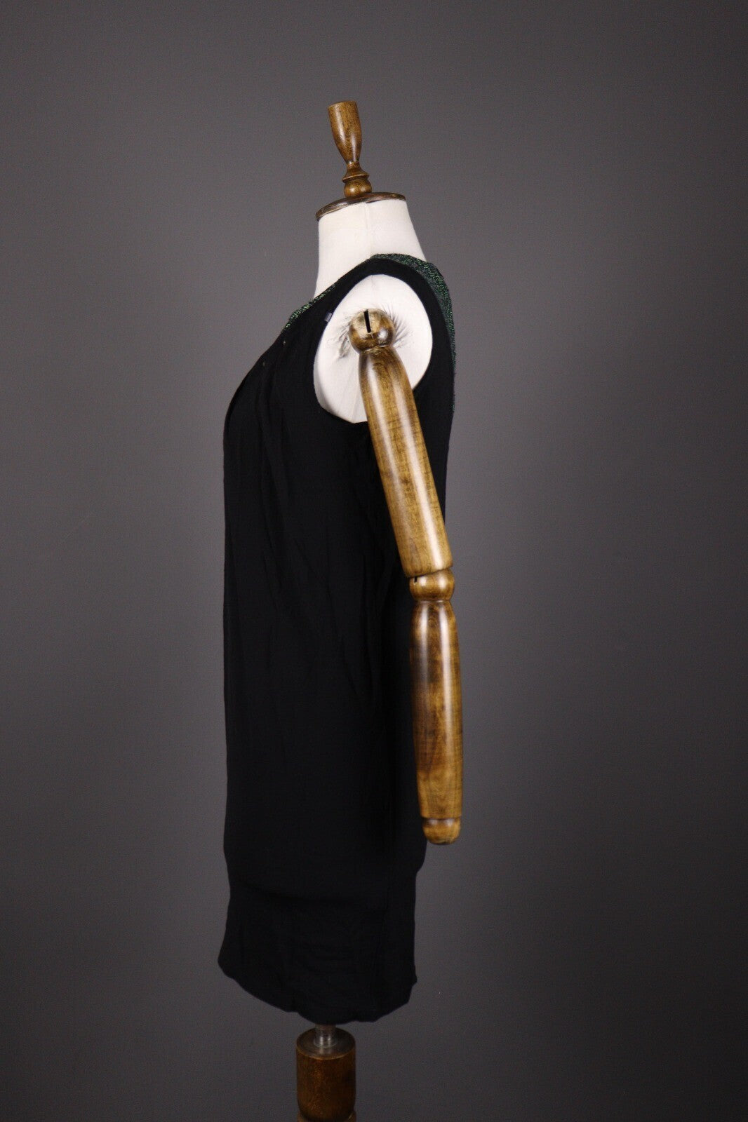 Cop Copine Paris Black Sleeveless Fame Robe Viscose Dress – Size 42