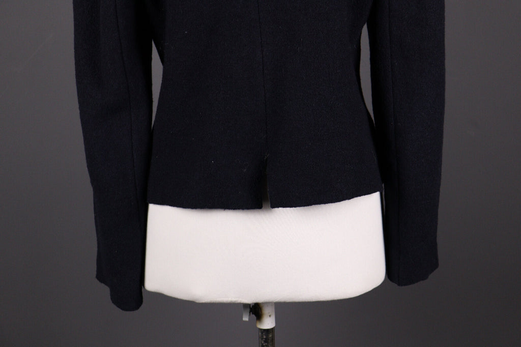 Indies France Wool Black Boiled Wool Double Breasted Coat Jacket – Size 2