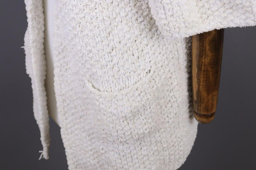GANNI White Knit Open Front 3/4 Sleeve Cardigan Sweater – Size S