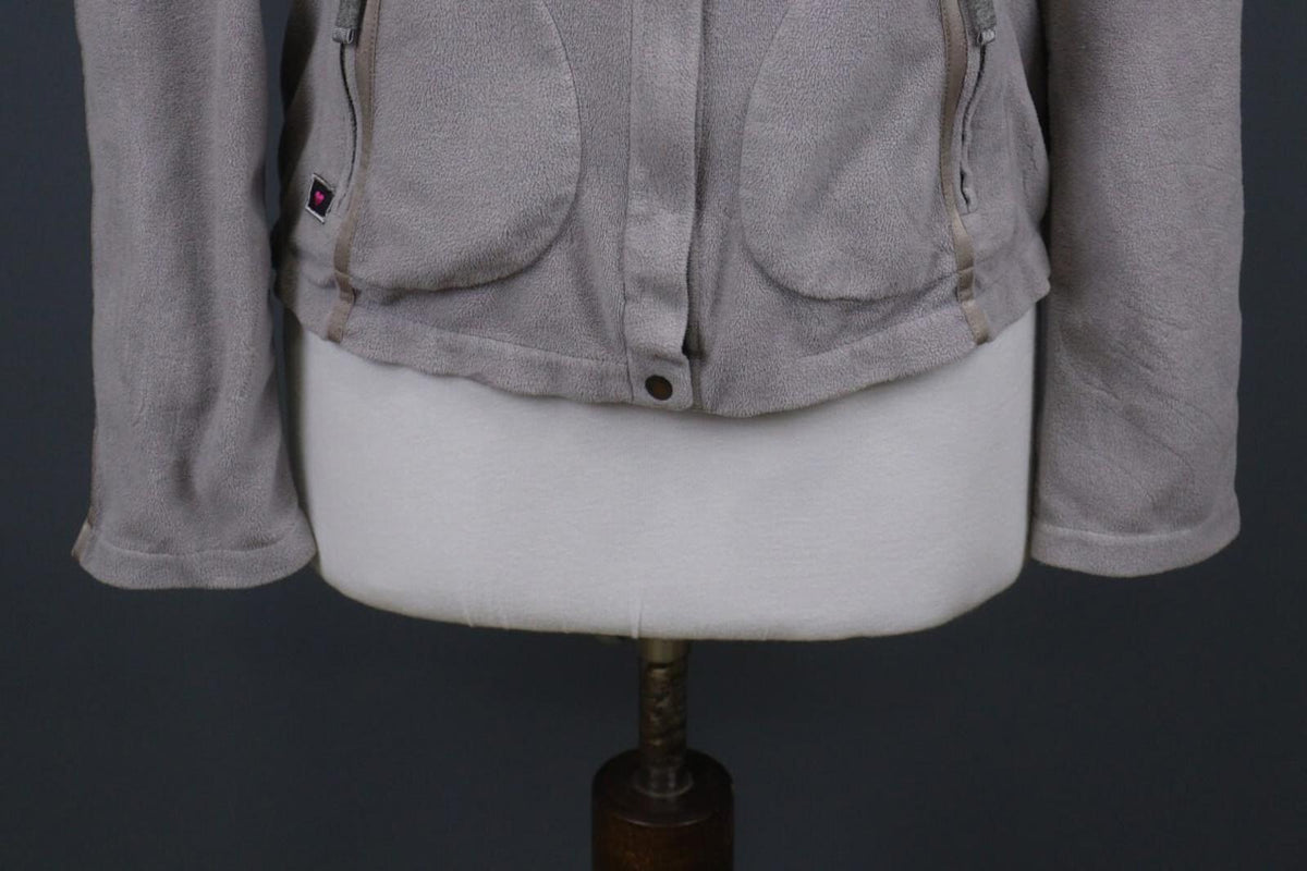 FRAUENSCHUH Gray Mock Neck Zipper Long Sleeve Zip Pockets Fleece Jacket – Size L