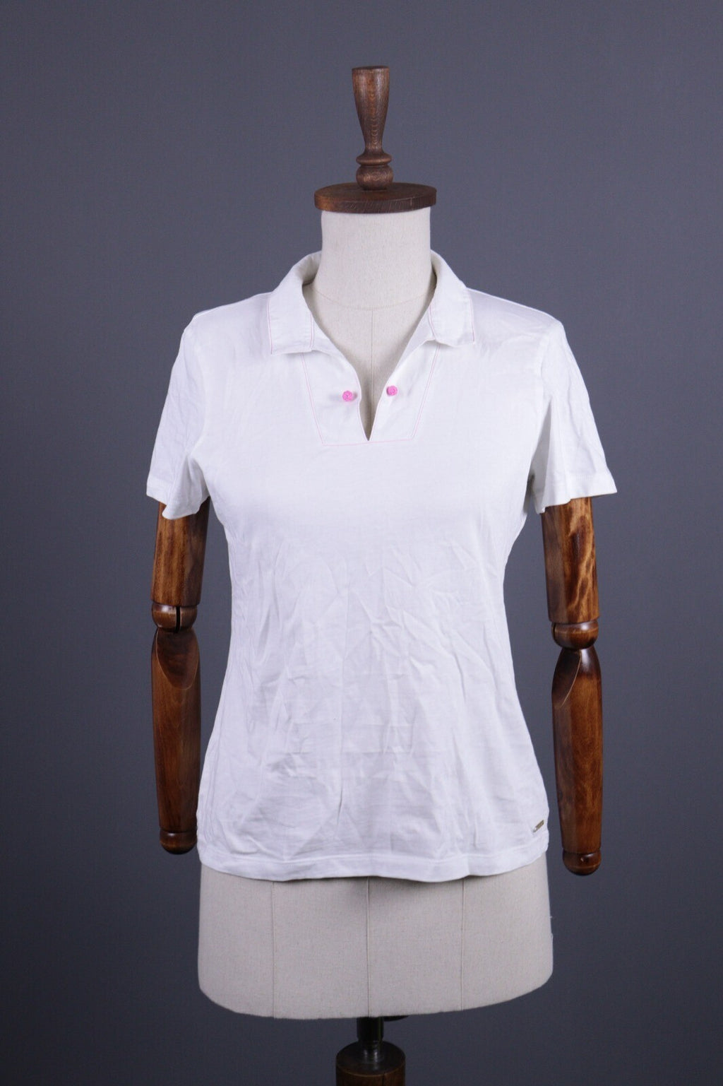 Saint James Depuis 1889 White Henley Short Sleeve Top Blouse Shirt – Size I42 /US6
