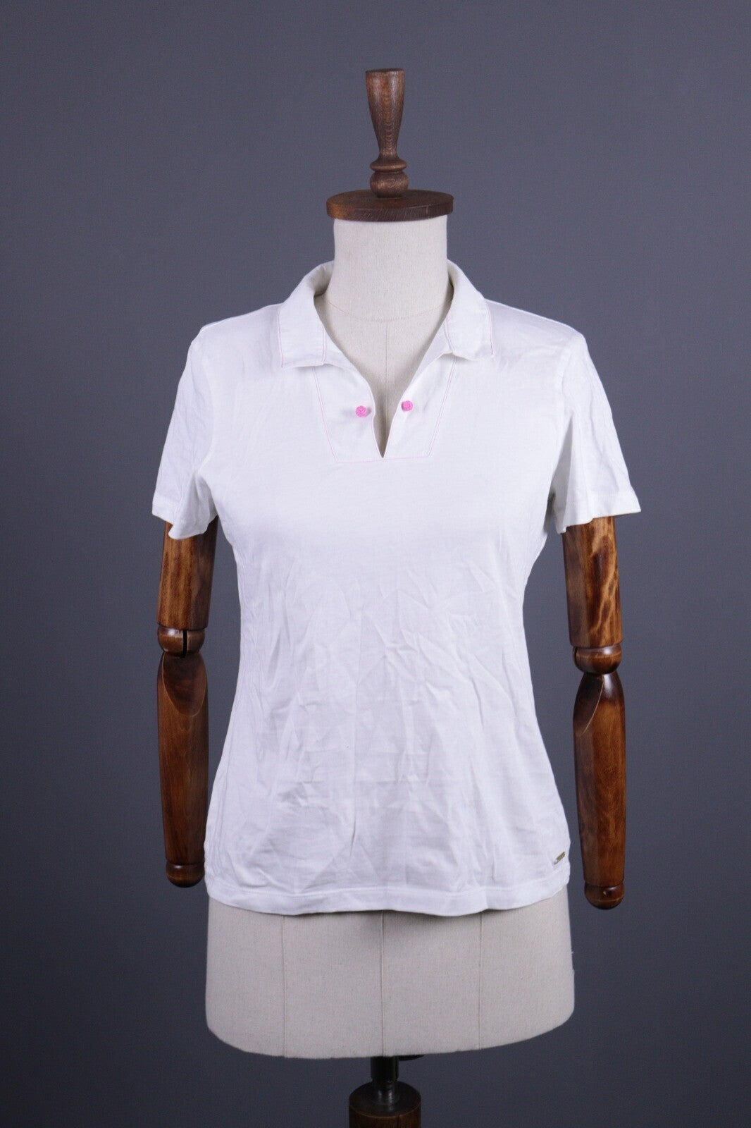 Saint James Depuis 1889 White Henley Short Sleeve Top Blouse Shirt – Size I42 /US6