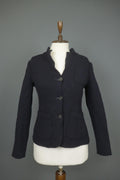 BARENA Black Knit Long Sleeve Patch Pocket Button Front Blazer Jacket – Size 42