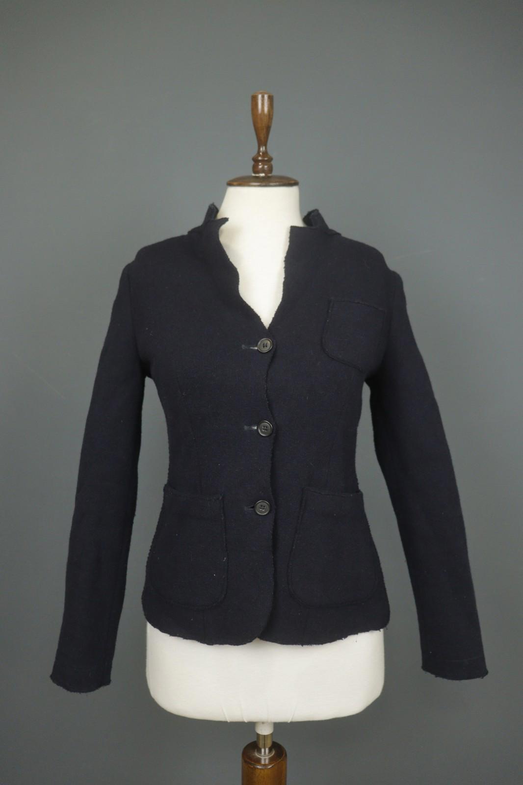 BARENA Black Knit Long Sleeve Patch Pocket Button Front Blazer Jacket – Size 42