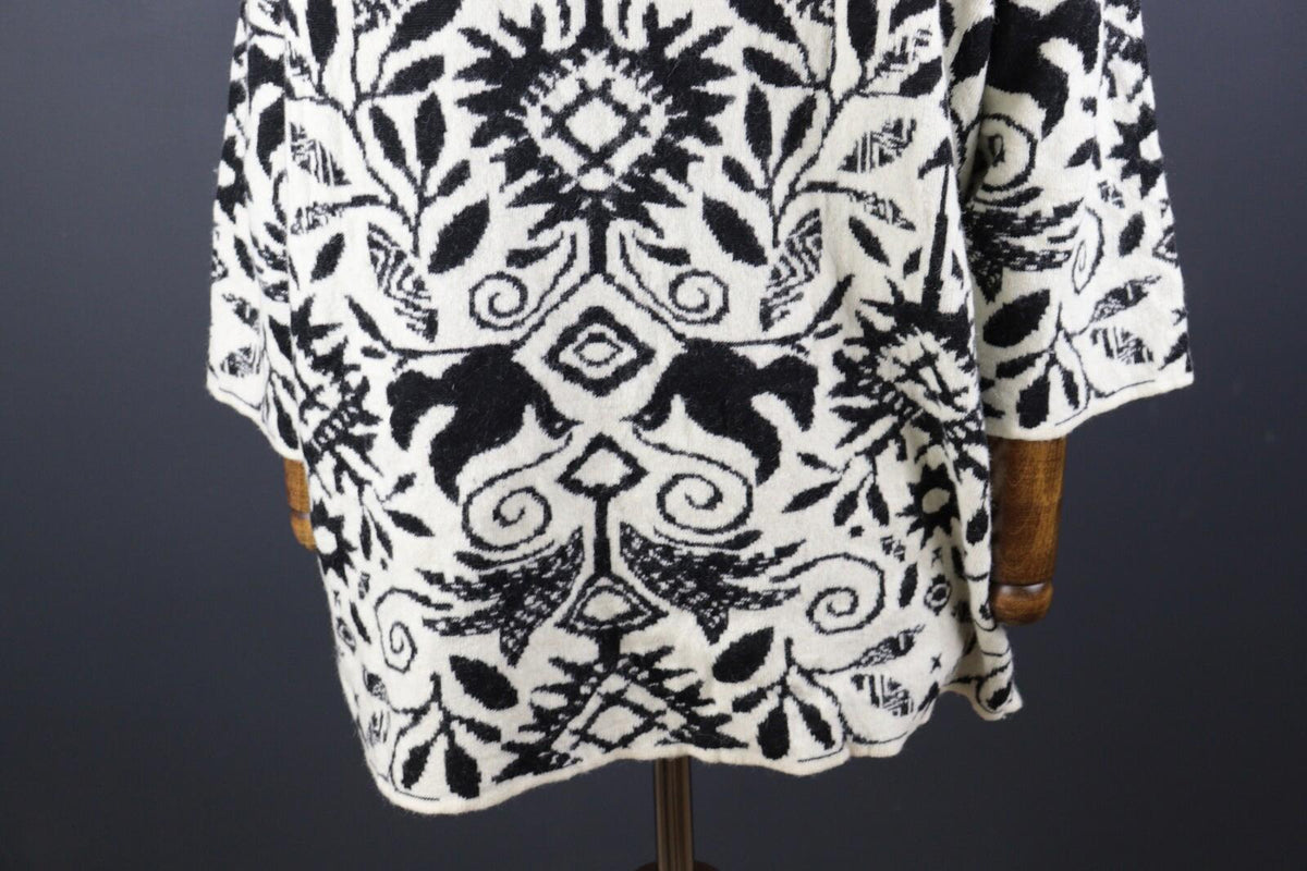 GUDRUN SJODEN Multicolor Floral Wool Long Sleeve Knit Sweater Dress – Size M