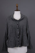 Grizas Gray Wool Lagenlook Textured Knit Cardigan Sweater – Size XL
