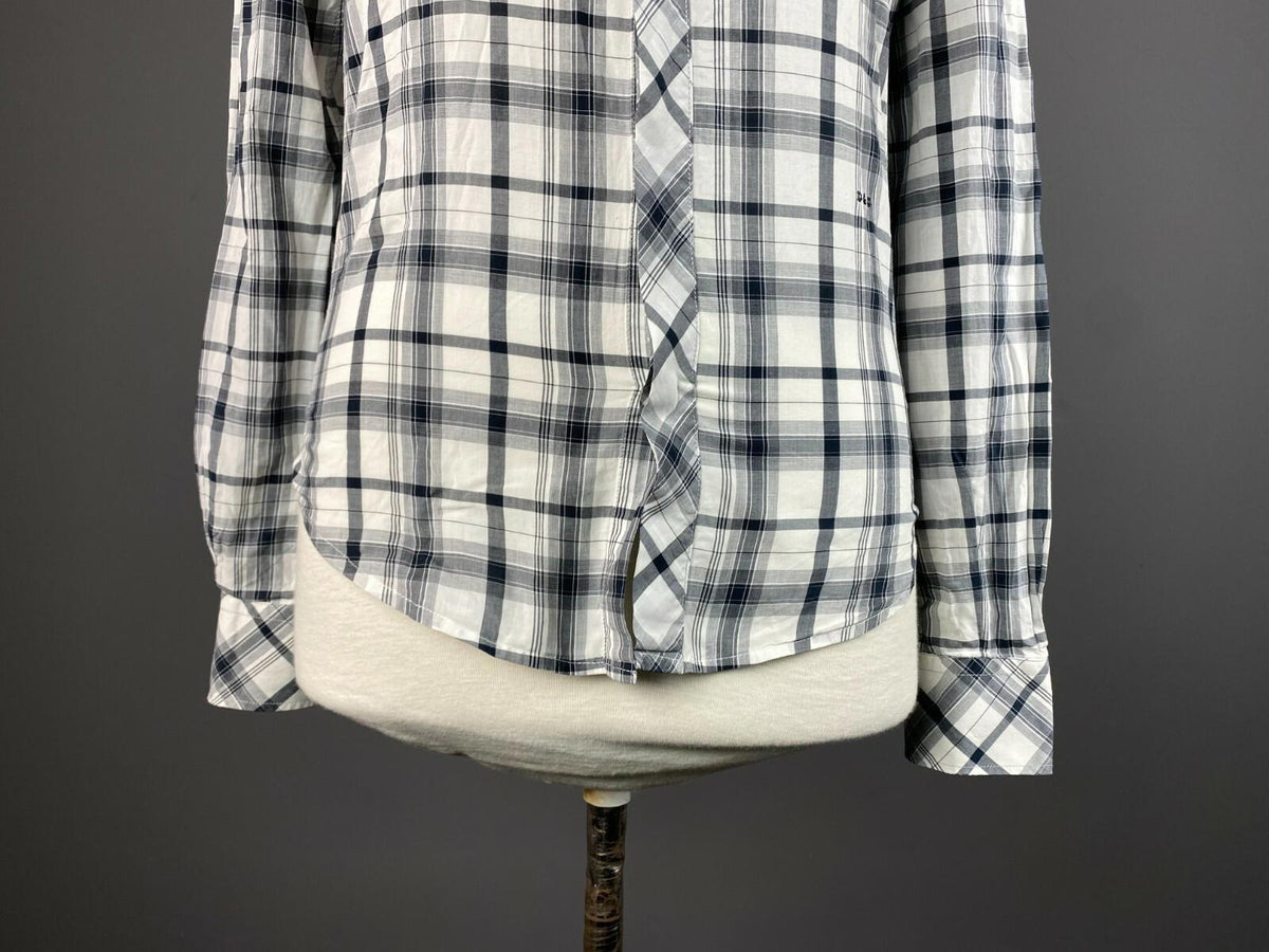 DOLCE&GABBANA White Check Button Up Long Sleeve Shirt – Women's S