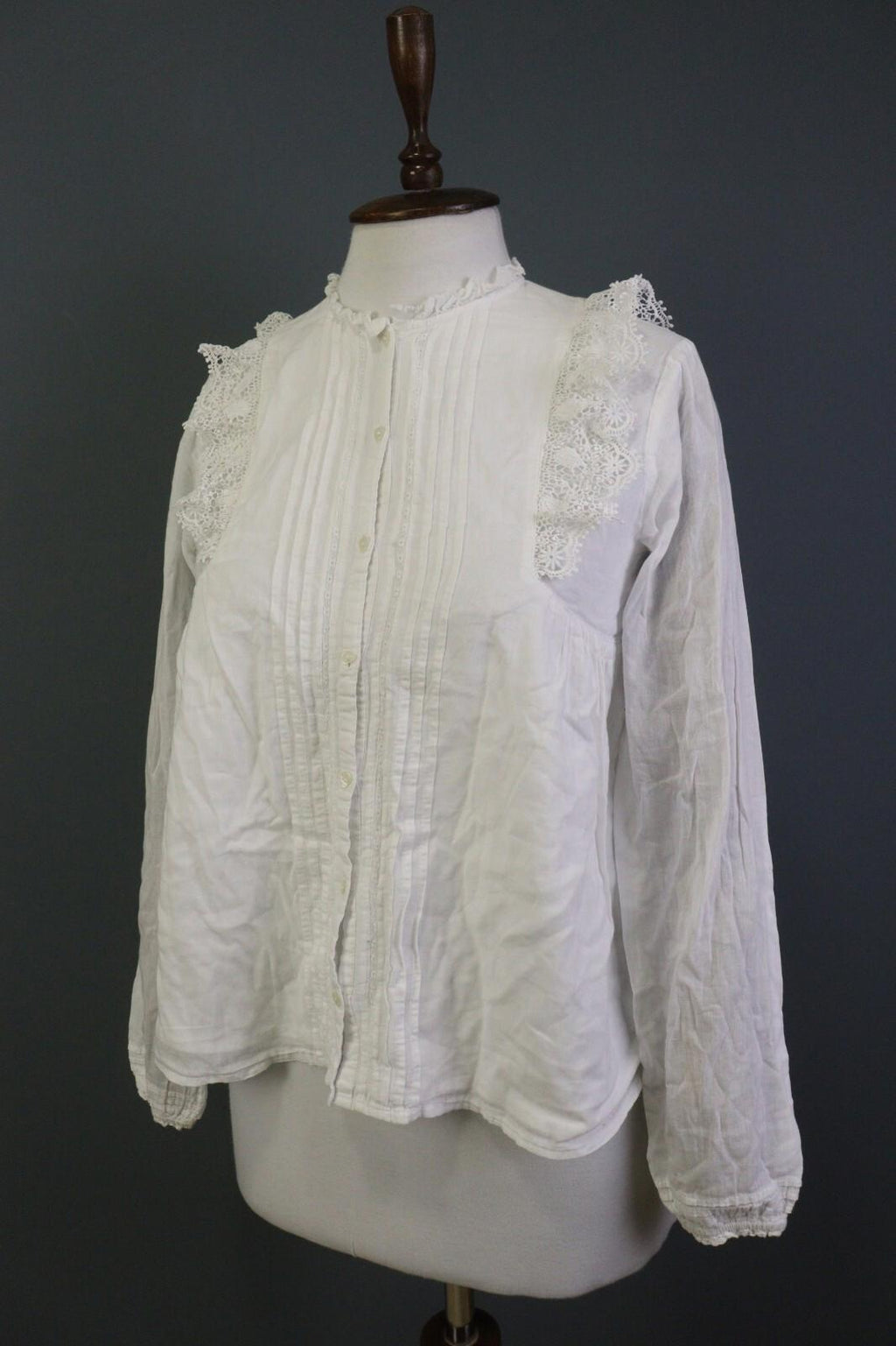 ZADIG & VOLTAIRE White Long Sleeve Button Down Lace Top Blouse Shirt – Size 16-M