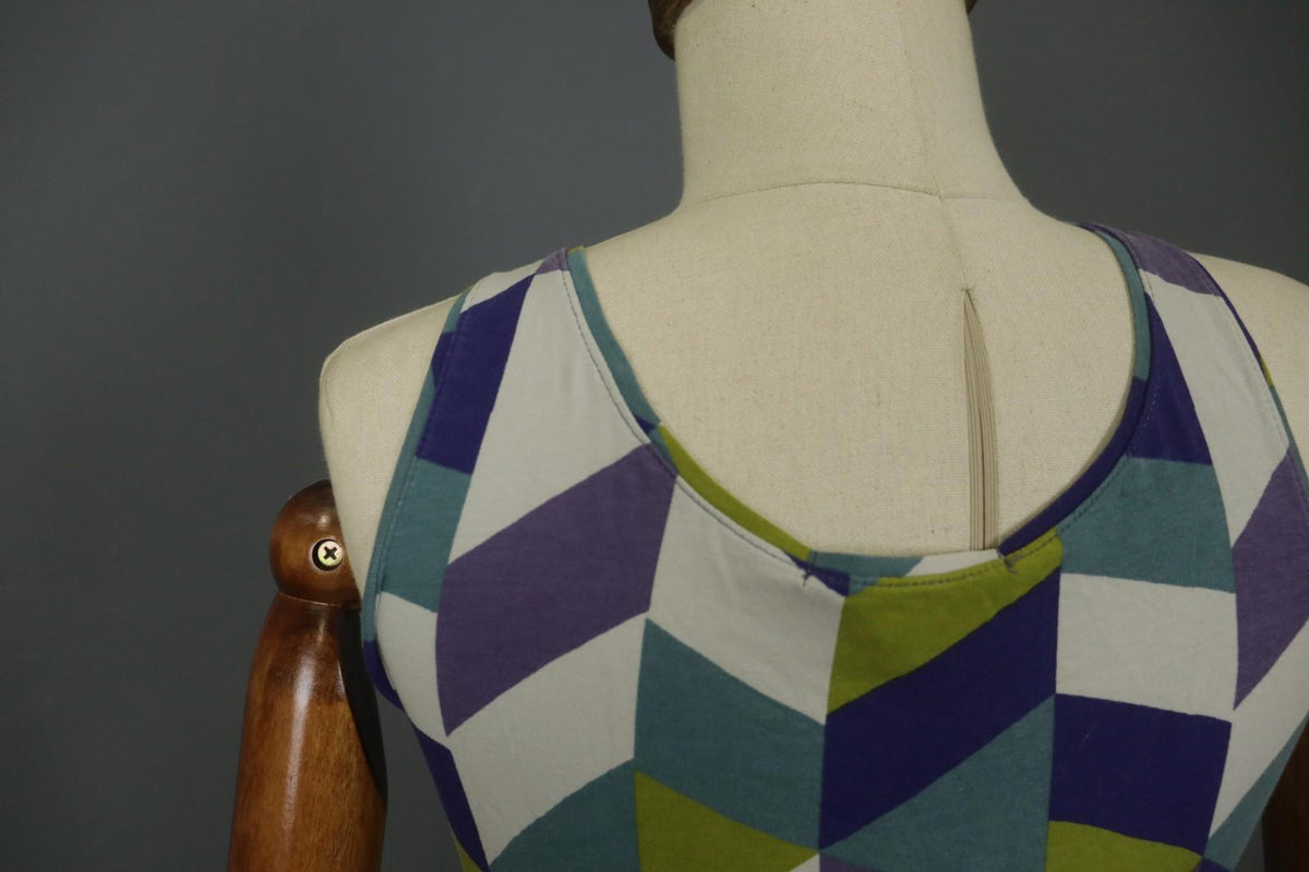 GUDRUN SJODEN Multi Geometric Scoop Neck Sleeveless Pullover Tank Top – Size S