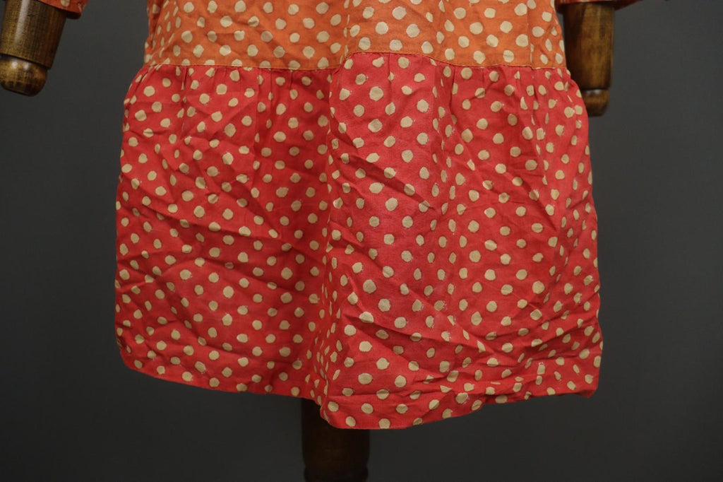GUDRUN SJODEN Multicolor Polka Dot Organic Cotton Button Front Shift Dress Sz M