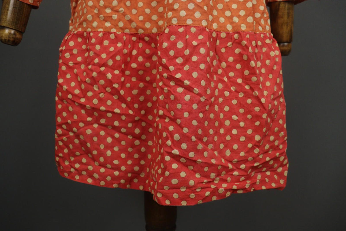 GUDRUN SJODEN Multicolor Polka Dot Organic Cotton Button Front Shift Dress Sz M