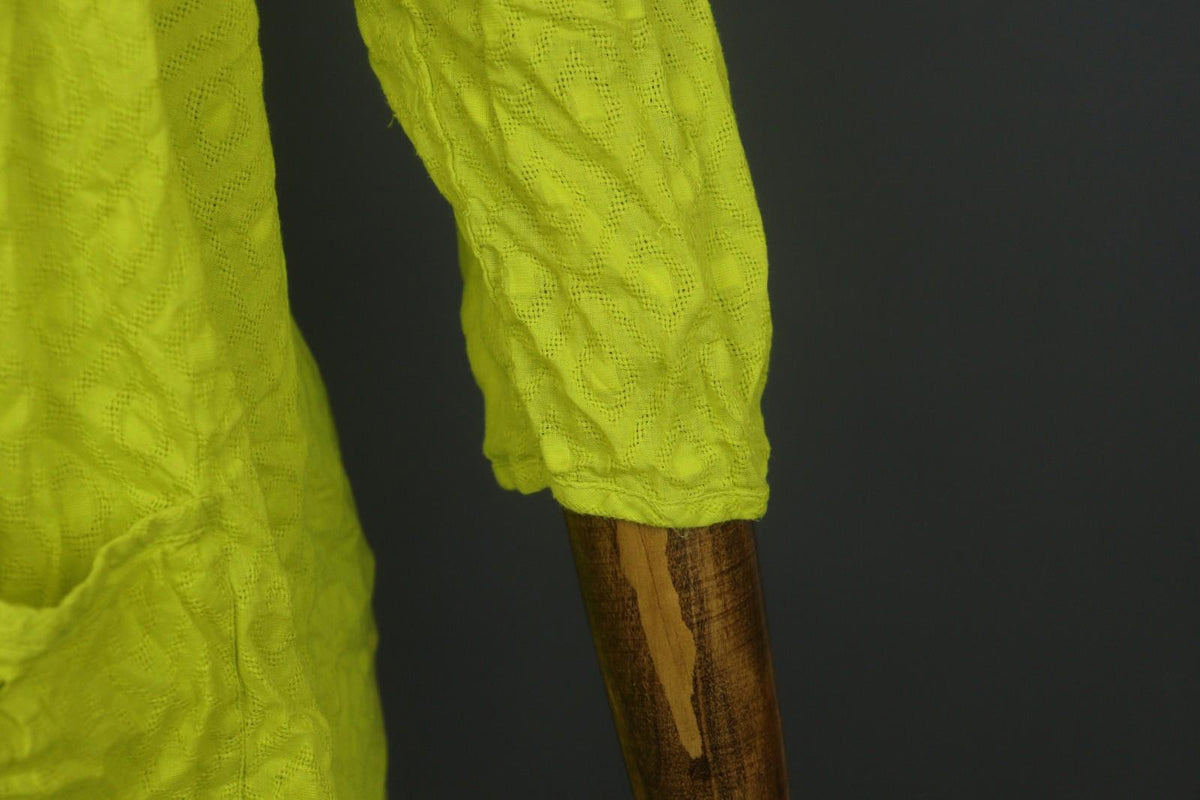 GUDRUN SJODEN Lemon Regular Fit Long Sleeve Button Front Shirt Dress – Size M