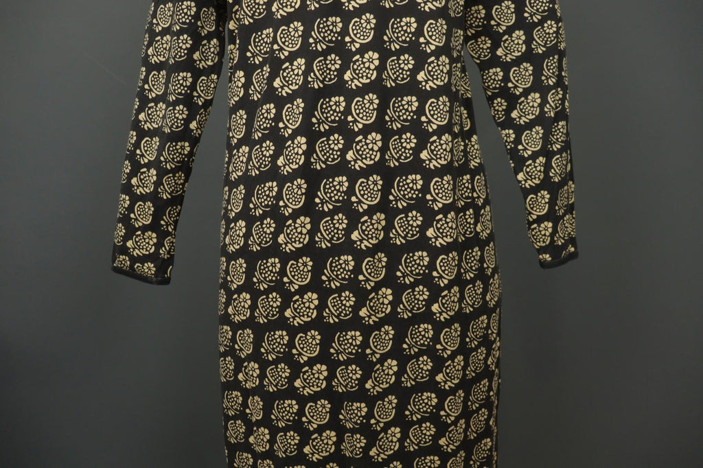 MARIMEKKO Black Ivory Floral Knit Long Sleeve Round Neck Sweater Dress – Size S