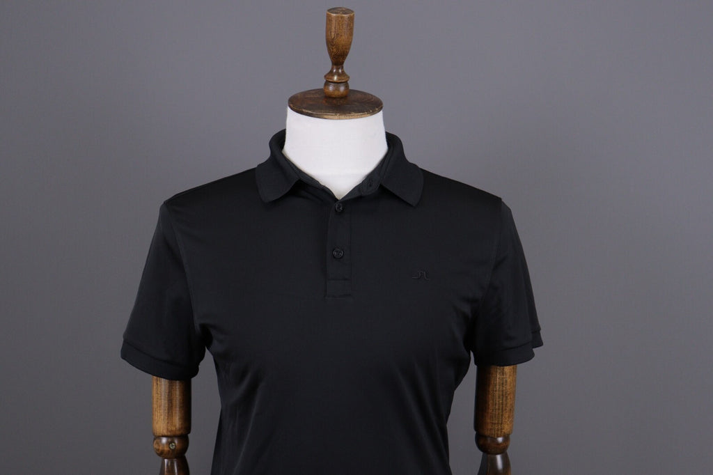 J.Lindeberg Regular Fit Sport Golf Black Short Sleeve Polo Shirt – Size M