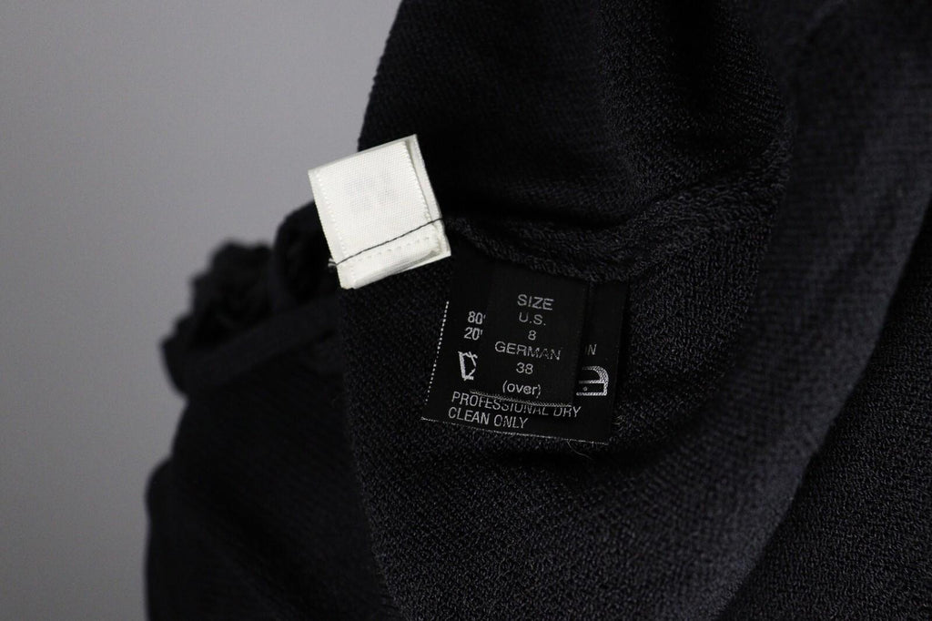 ST. JOHN EVENING Black Wool Lagenlook Knit Cardigan Sweater – Size 8
