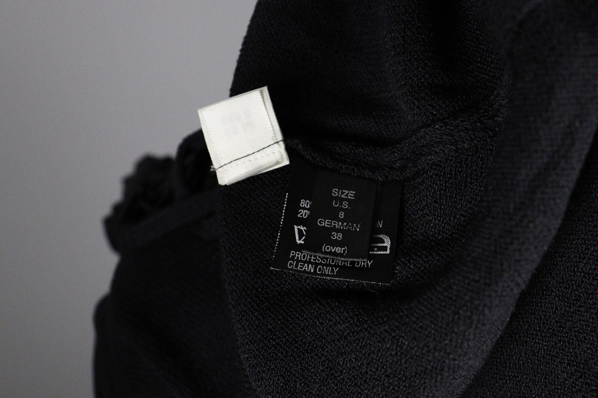 ST. JOHN EVENING Black Wool Lagenlook Knit Cardigan Sweater – Size 8