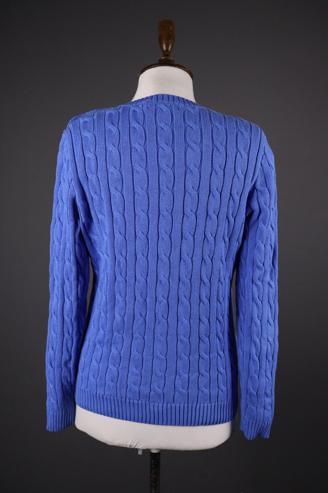 LAUREN RALPH LAUREN Black Label Cable Knit Big Logo Sweater – Size L