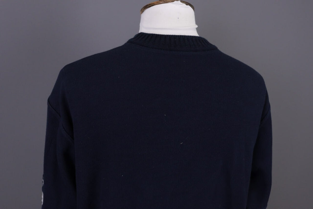Carlo Colucci Sport Black Geometric Cotton Knit Sweater – Size M