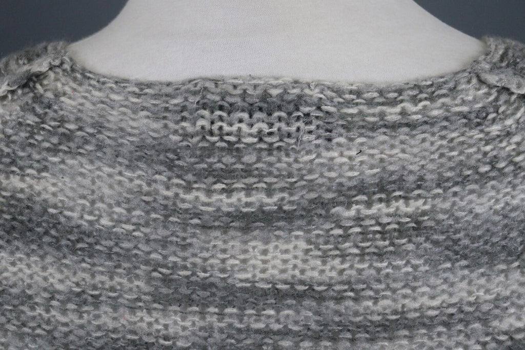 ANNETTE GORTZ Gray Long Sleeve Round Neck Lagenlook Cropped Sweater