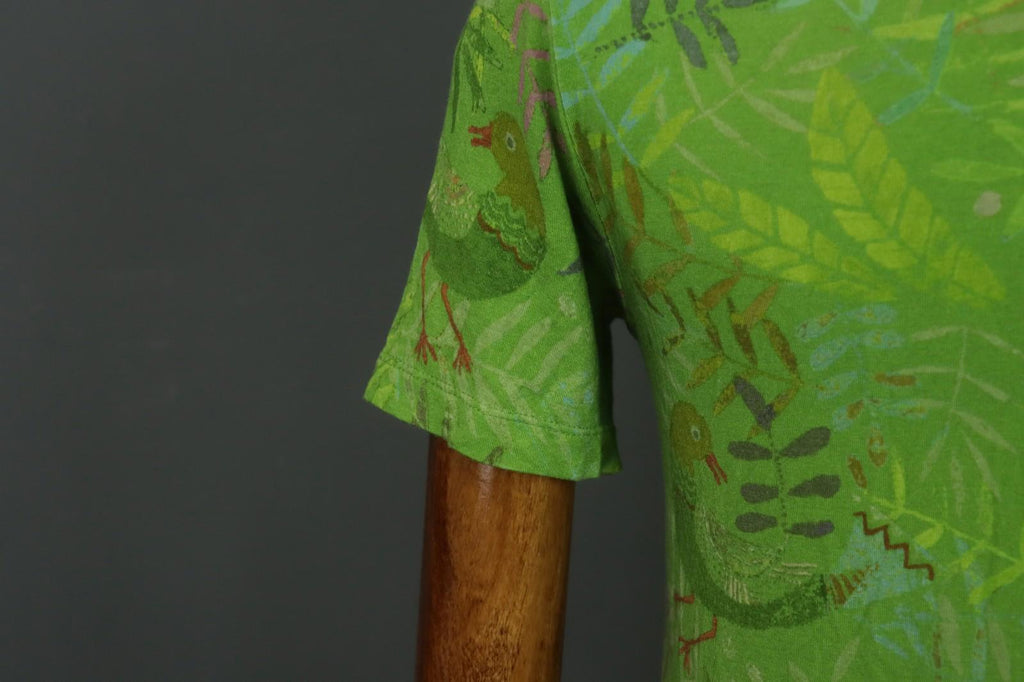 GUDRUN SJODEN Green Geometric Long Sleeve Round Neck Pullover Blouse Top – Size S
