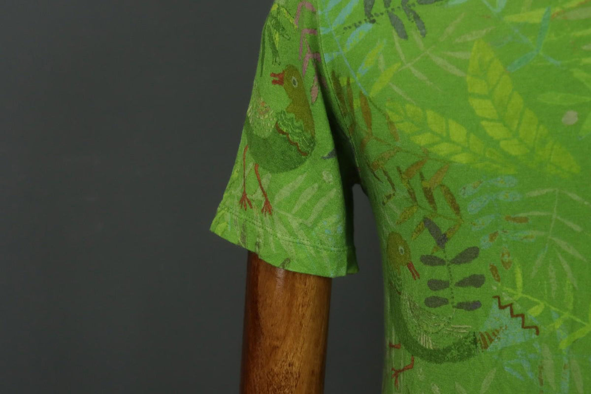 GUDRUN SJODEN Green Geometric Long Sleeve Round Neck Pullover Blouse Top – Size S