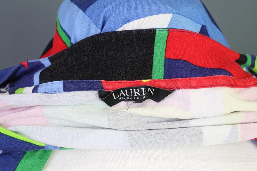 RALPH LAUREN BLACK LABEL Multicolro Colorful 3/4 Sleeve Stretch Blouse Top