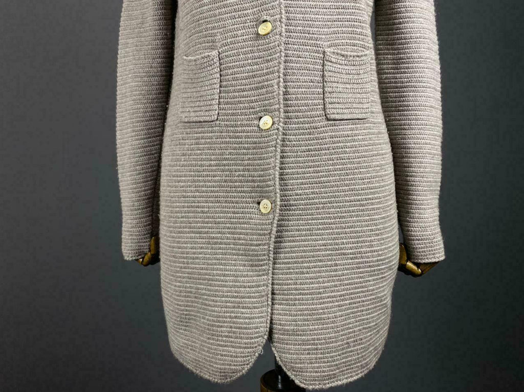 Hemisphere Grey Knit Button Up Long Sleeve Cardigan Dress – Women's 40