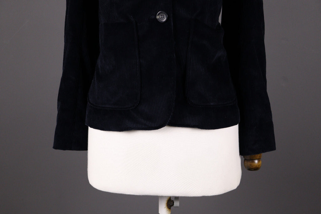 Weekend Max Mara Black Corduroy Two Button Blazer Jacket – Size I 38 / GB 6