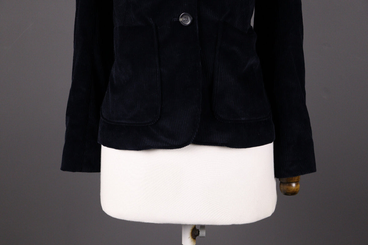 Weekend Max Mara Black Corduroy Two Button Blazer Jacket – Size I 38 / GB 6