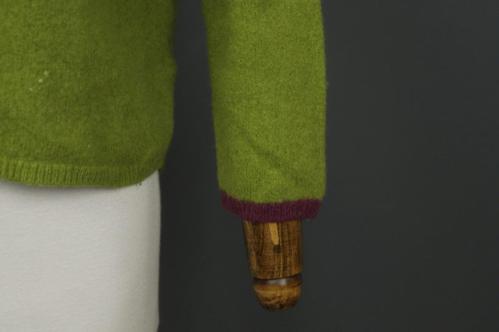 GUDRUN SJODEN Green 100% Wool Tight Knitted Crew Neck Pullover Sweater – Size L