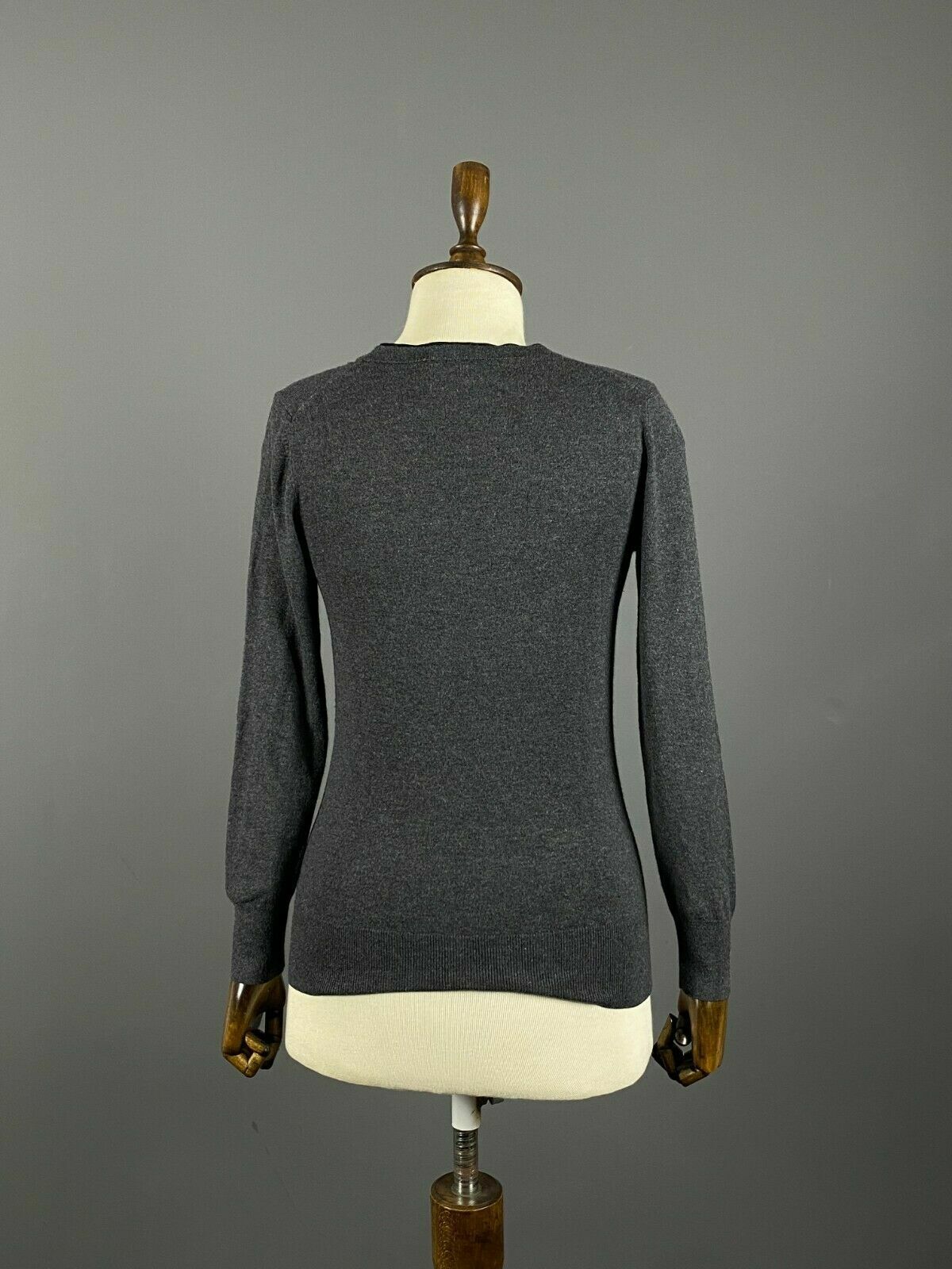 Escada Sport Gray Stretch V-Neck Pullover Jumper Sweater – Size S