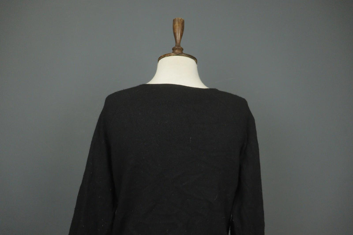 GUDRUN SJODEN Black 100% Wool Long Sleeve Button Front Cardigan Sweater – Size L
