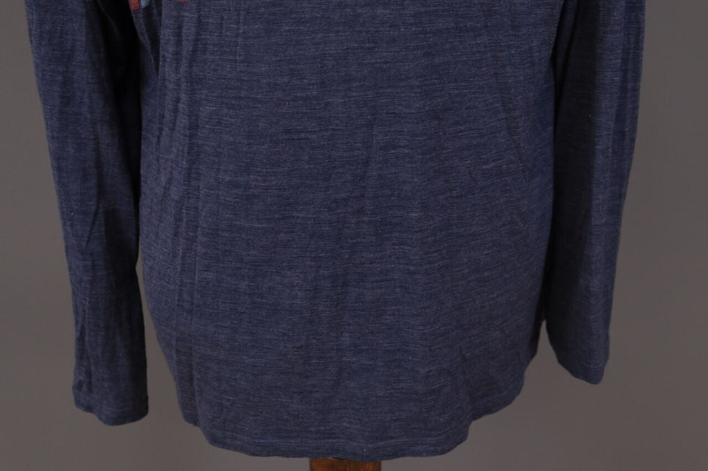 Icebreaker Merino Blue Striped Wool Crew Activewear Baselayer Shirt – Size XL