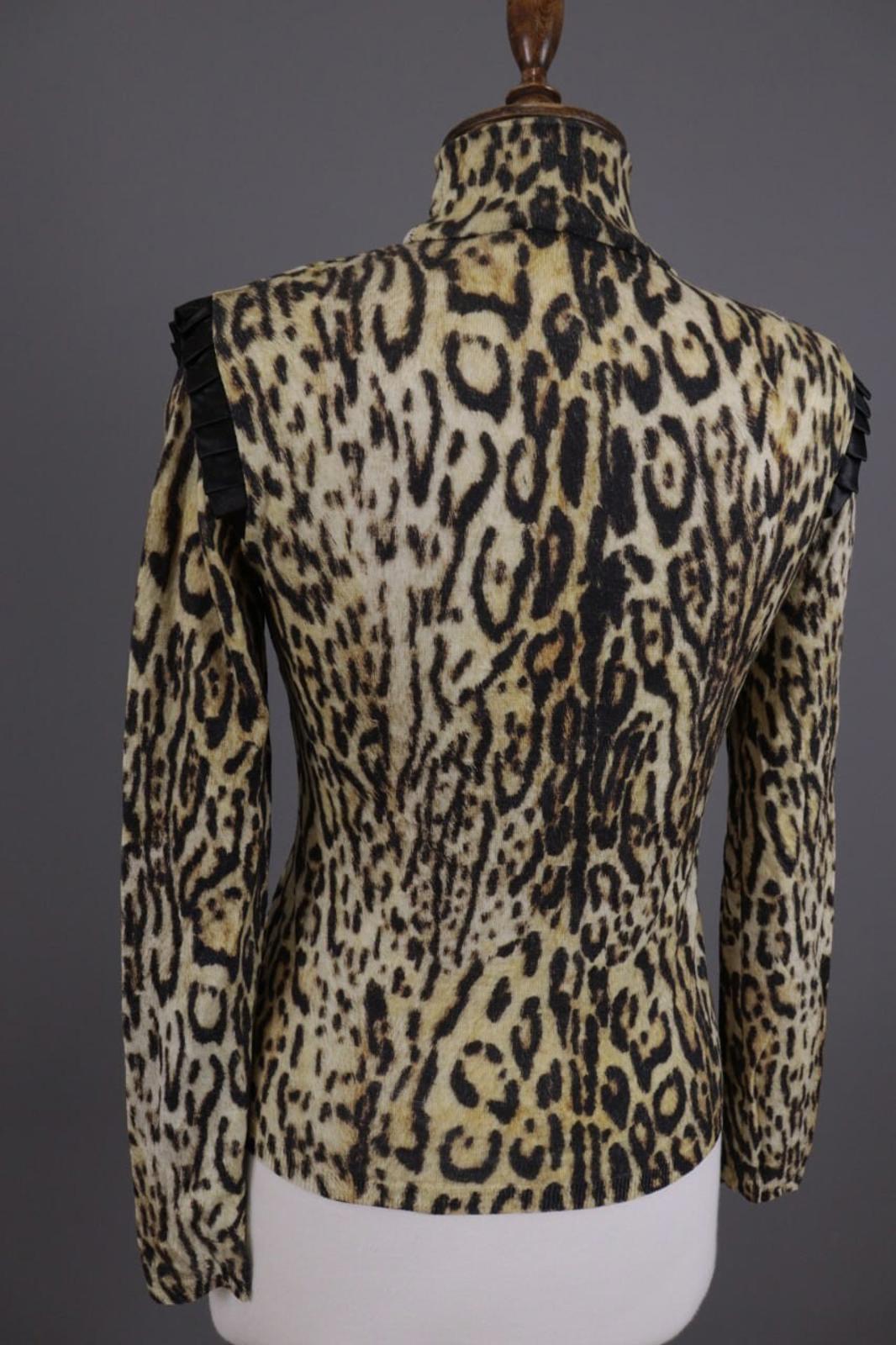 BLUMARINE Multicolor Animals Printed Knit Turtle Neck Sweater – Size I 42 / D 36