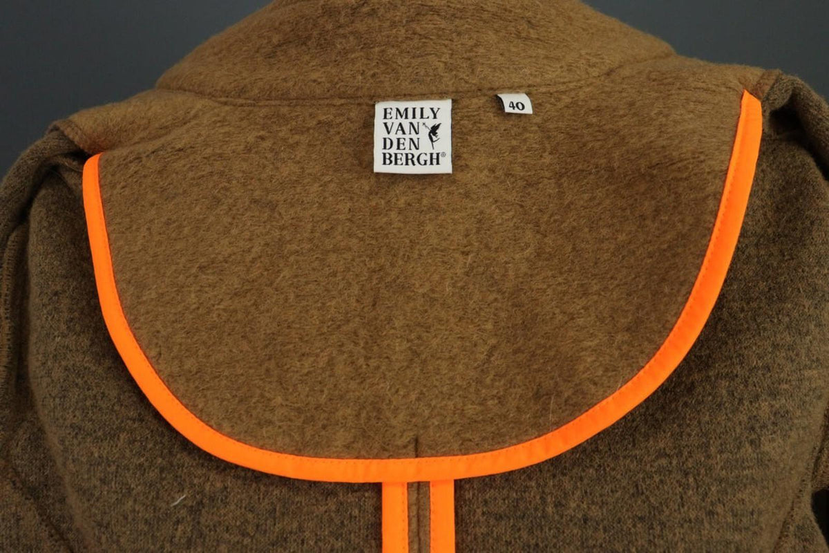 EMILY VAN DEN BERGH Brown Wool Knit Button Blazer Cardigan – Size 40