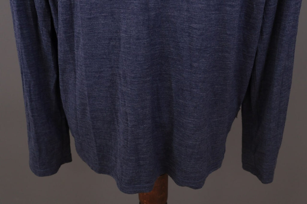 Icebreaker Merino Blue Striped Wool Crew Activewear Baselayer Shirt – Size XL