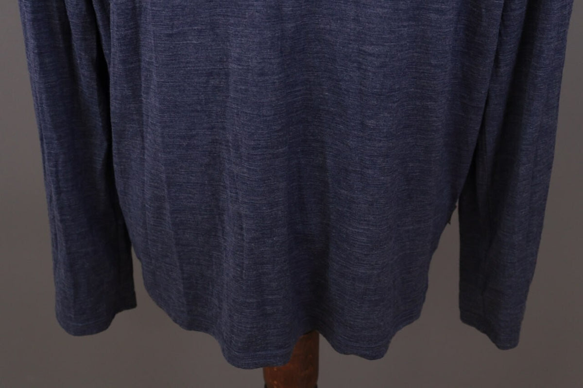 Icebreaker Merino Blue Striped Wool Crew Activewear Baselayer Shirt – Size XL