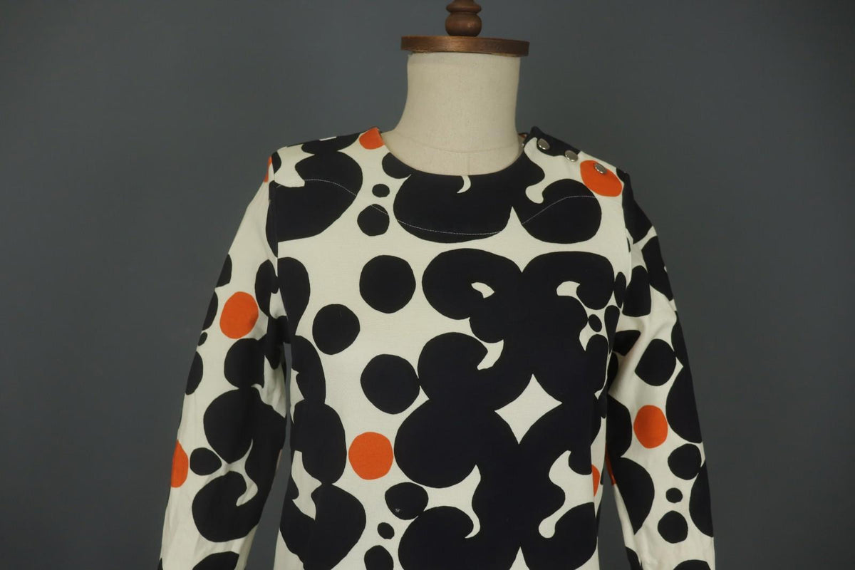 MARIMEKKO SIERRA Multi Patterned Viscose Snap Shoulder Sheath Dress – Size S