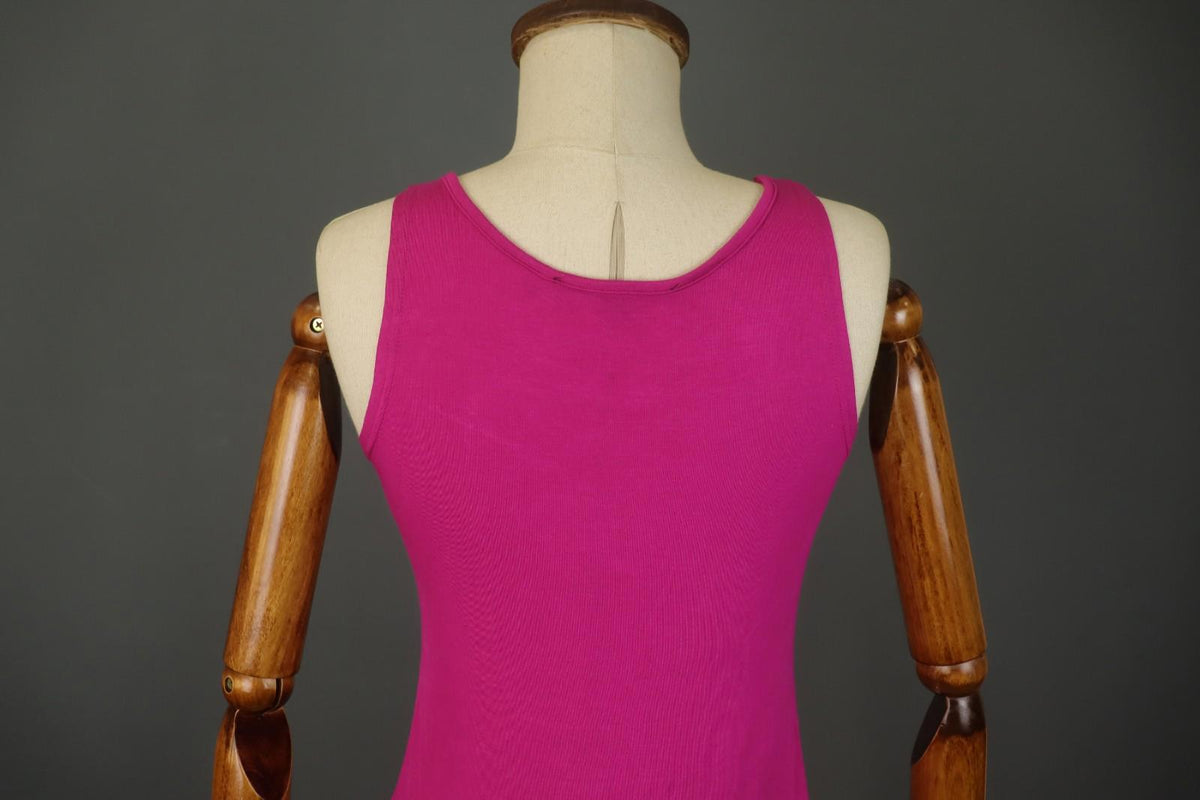 GUDRUN SJODEN Pink Modal Sleeveless Round Neck Stretch Pullover Tank Top – Size S