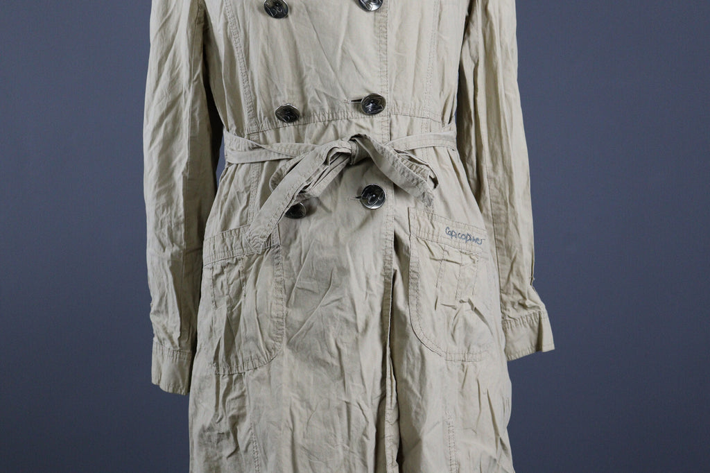 Cop Copine Casual Double Breasted Belted Trench Coat Jacket – Women's 2