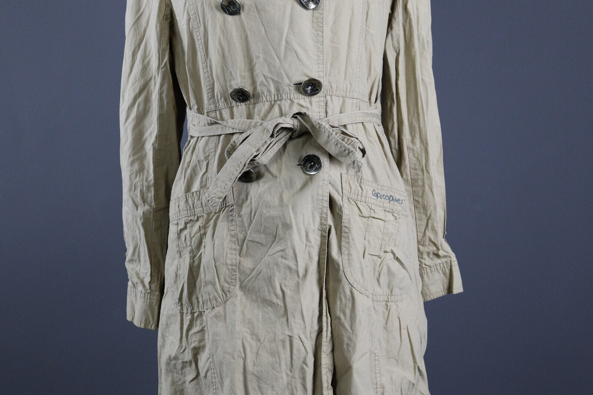 Cop Copine Casual Double Breasted Belted Trench Coat Jacket – Women's 2