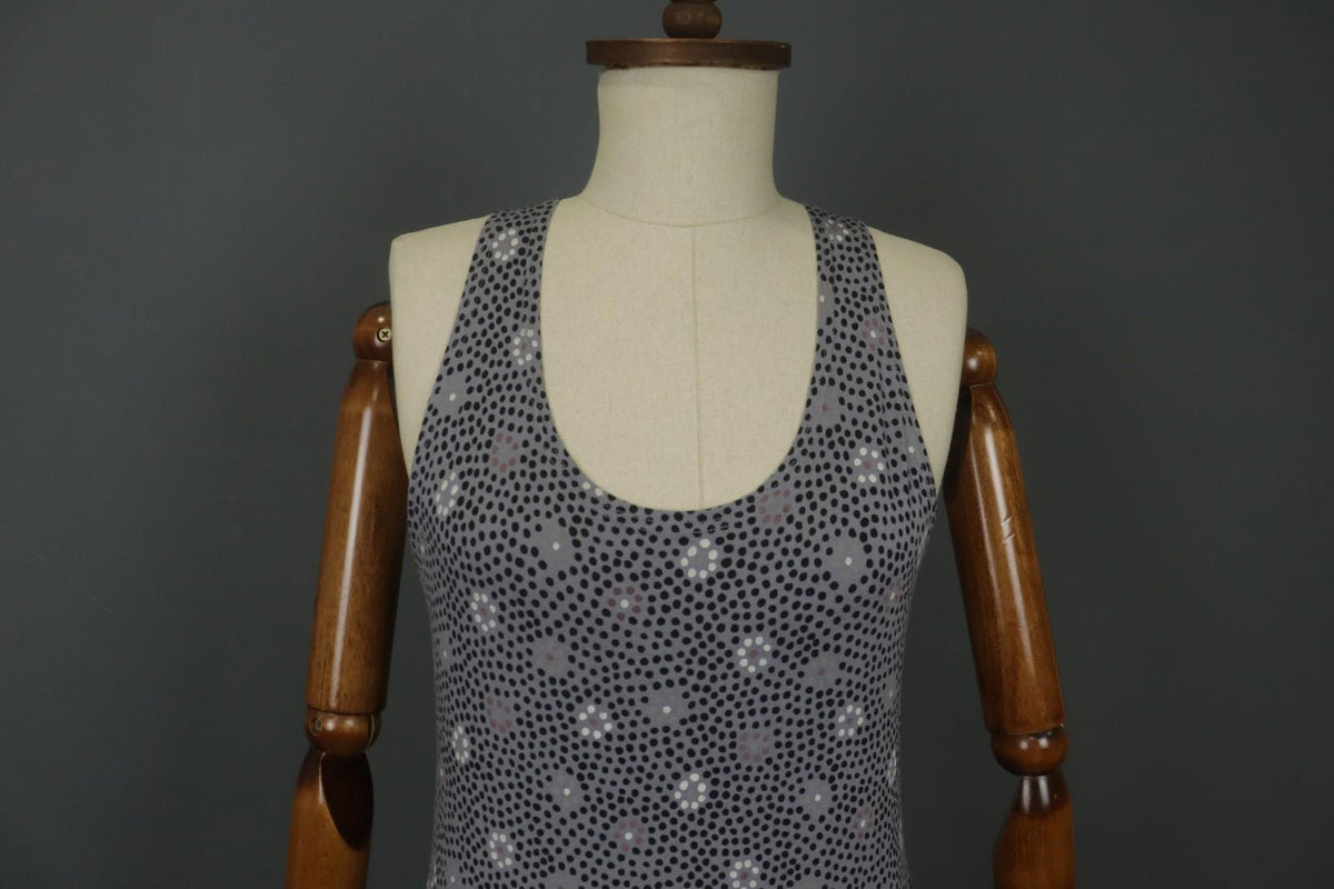 GUDRUN SJODEN Gray Modal Floral Scoop Neck Wide Strap Pullover Tank Dress – Size L