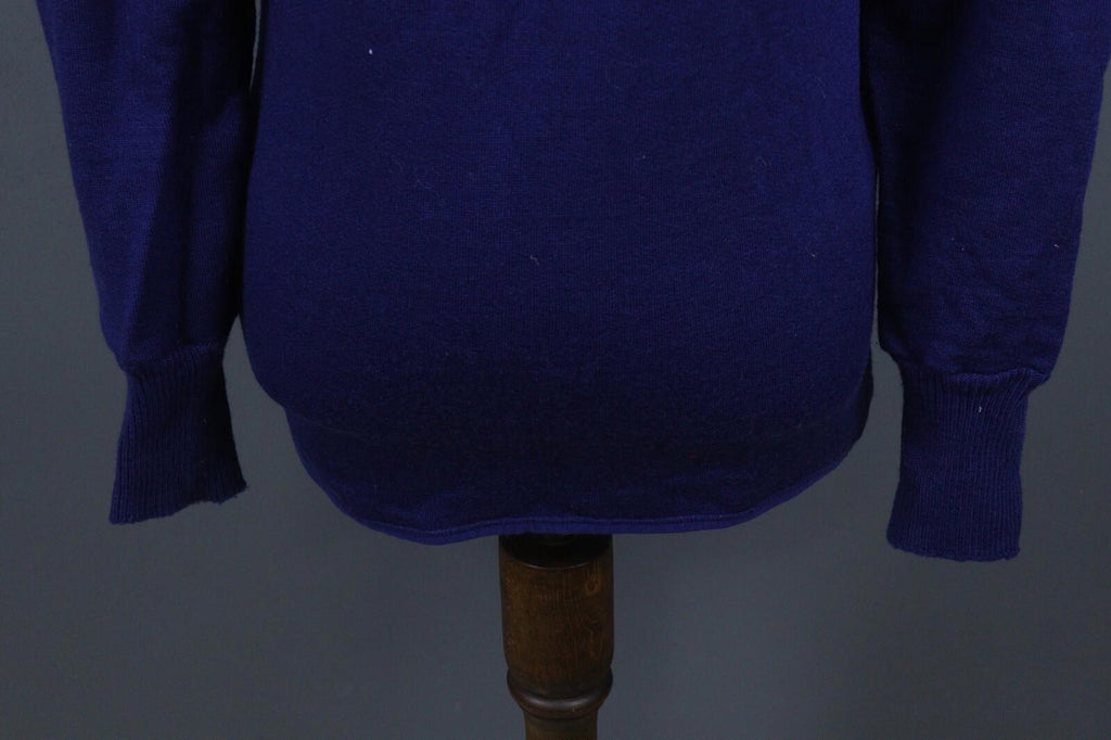 DEVOLD Blue Wool Long Sleeve High Neck Full Zip Sweater – Size S