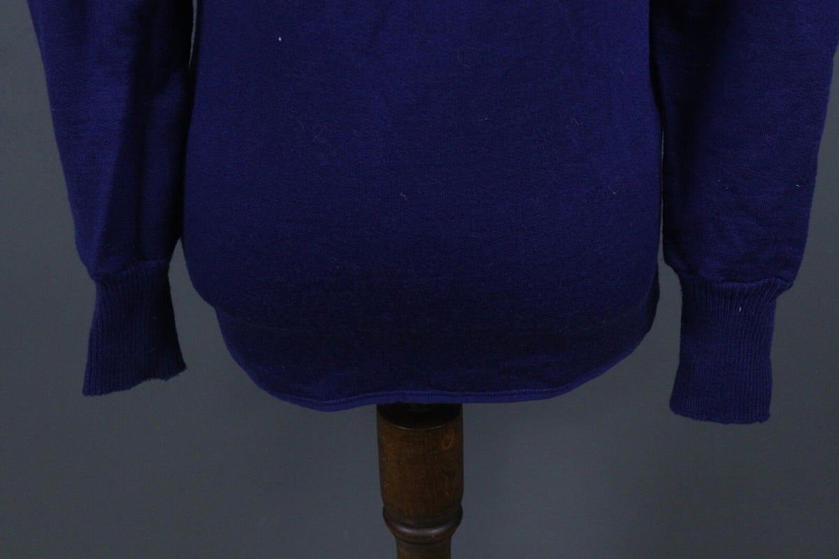 DEVOLD Blue Wool Long Sleeve High Neck Full Zip Sweater – Size S